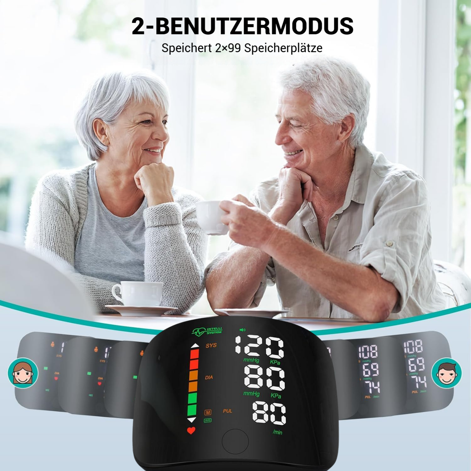 FirmoX Blutdruckmessgerät Armband mit LED Display, Fingerpulsmesser Armband mit Touchscreen, 2×99 Messwerte Speicher, Blutdruckmonitor mit Tragetasche (schwarz), Gesundheitsüberwachung verstellbar