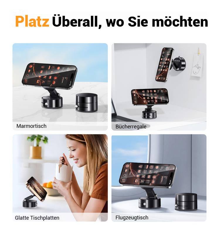 FirmoX Verbesserter magnetischer Telefonhalter, 360 ° -Drehung, starker Magnet, faltbares und tragbares Design, perfekt für Autos, Glas, Fitnessstudios und andere glatte Oberflächen